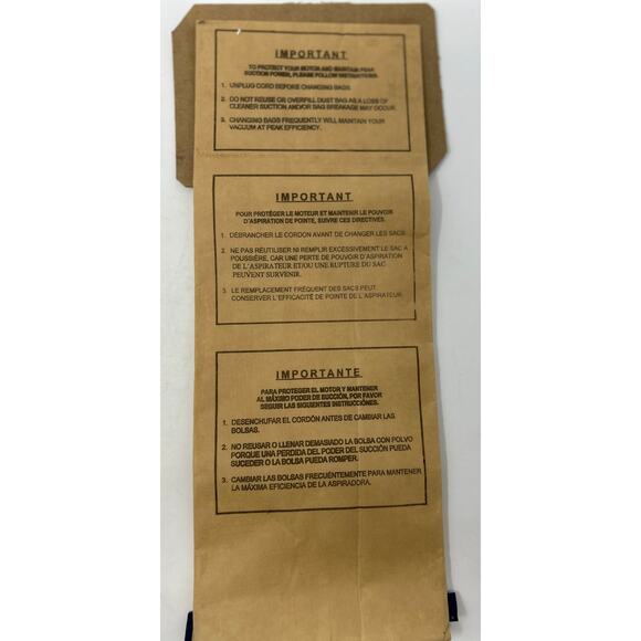 DVC Brand Vac Bags‎ Electrolux U Upright, Discovery Four-Ply 5 Vacuum Bags - Picture 4 of 4